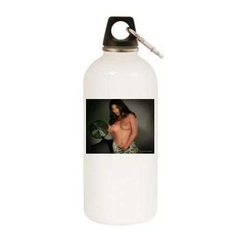 Tera Patrick White Water Bottle With Carabiner