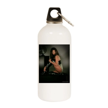 Tera Patrick White Water Bottle With Carabiner