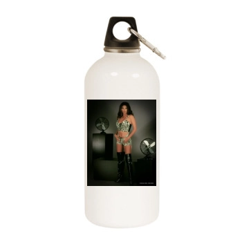 Tera Patrick White Water Bottle With Carabiner