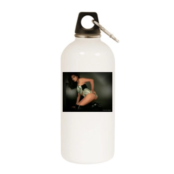 Tera Patrick White Water Bottle With Carabiner