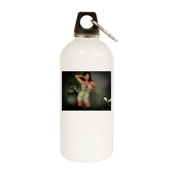 Tera Patrick White Water Bottle With Carabiner