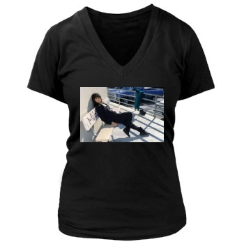 Tia Carrere Women's Deep V-Neck TShirt