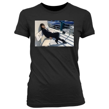 Tia Carrere Women's Junior Cut Crewneck T-Shirt