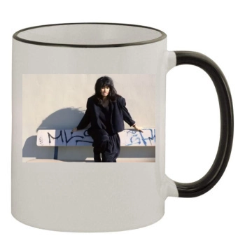 Tia Carrere 11oz Colored Rim & Handle Mug