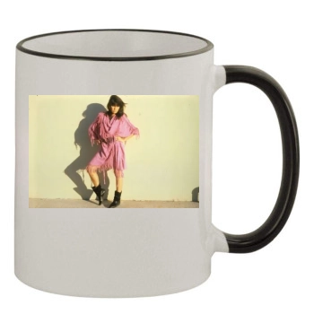 Tia Carrere 11oz Colored Rim & Handle Mug