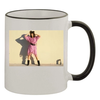 Tia Carrere 11oz Colored Rim & Handle Mug