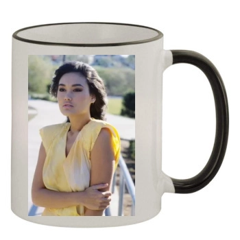 Tia Carrere 11oz Colored Rim & Handle Mug