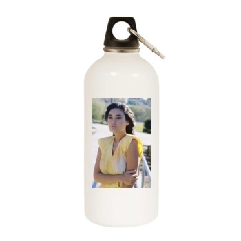 Tia Carrere White Water Bottle With Carabiner