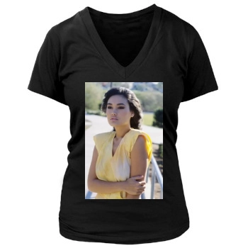 Tia Carrere Women's Deep V-Neck TShirt