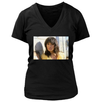 Tia Carrere Women's Deep V-Neck TShirt