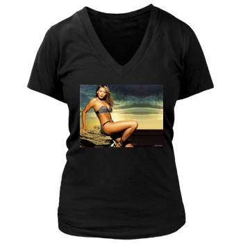 Holly Valance Women's Deep V-Neck TShirt