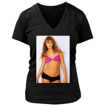 Holly Valance Women's Deep V-Neck TShirt