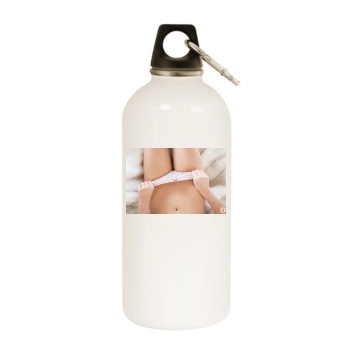 Tierra Lee White Water Bottle With Carabiner