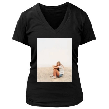 Holly Valance Women's Deep V-Neck TShirt