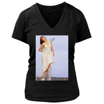 Holly Valance Women's Deep V-Neck TShirt