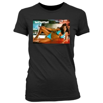 Tori Spelling Women's Junior Cut Crewneck T-Shirt