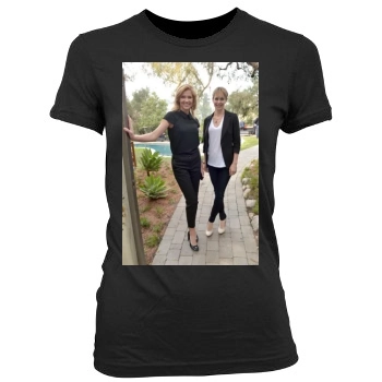 Tricia Helfer Women's Junior Cut Crewneck T-Shirt