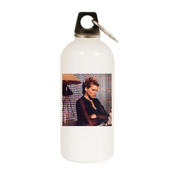 Tricia Helfer White Water Bottle With Carabiner