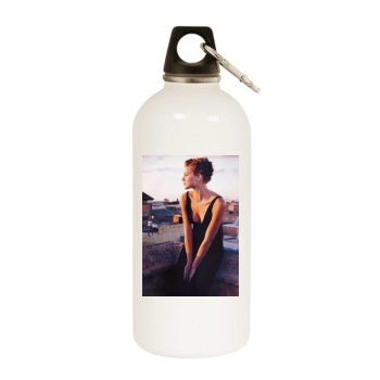 Tricia Helfer White Water Bottle With Carabiner