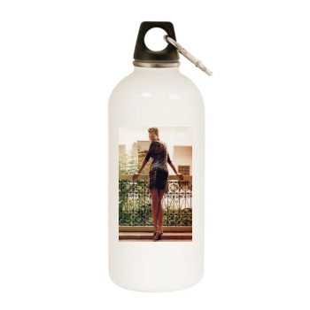 Tricia Helfer White Water Bottle With Carabiner