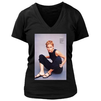 Tricia Helfer Women's Deep V-Neck TShirt