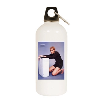 Tricia Helfer White Water Bottle With Carabiner