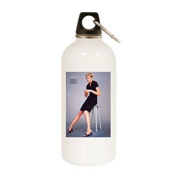 Tricia Helfer White Water Bottle With Carabiner