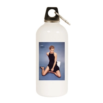 Tricia Helfer White Water Bottle With Carabiner