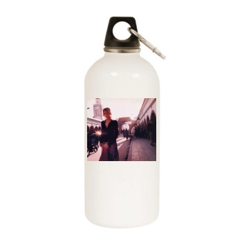 Tricia Helfer White Water Bottle With Carabiner