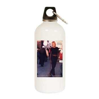 Tricia Helfer White Water Bottle With Carabiner