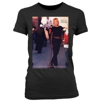 Tricia Helfer Women's Junior Cut Crewneck T-Shirt