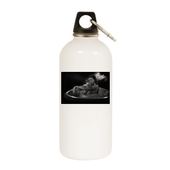 Tricia Helfer White Water Bottle With Carabiner