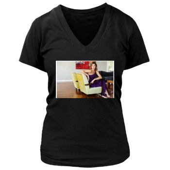 Tricia Helfer Women's Deep V-Neck TShirt