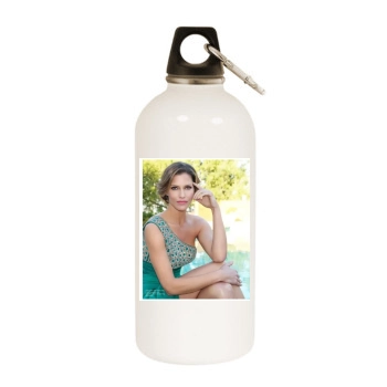 Tricia Helfer White Water Bottle With Carabiner