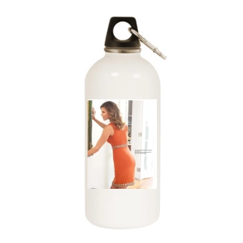 Tricia Helfer White Water Bottle With Carabiner