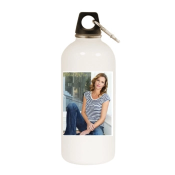 Tricia Helfer White Water Bottle With Carabiner