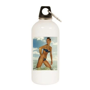 Tricia Helfer White Water Bottle With Carabiner