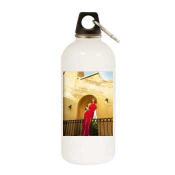 Tricia Helfer White Water Bottle With Carabiner