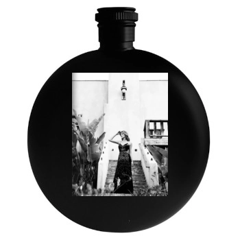 Tricia Helfer Round Flask