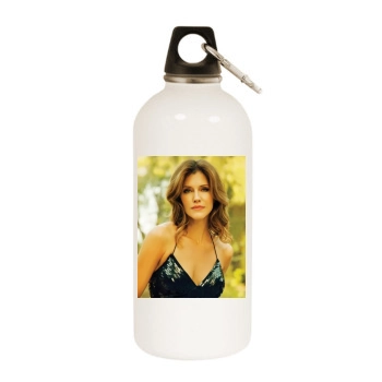 Tricia Helfer White Water Bottle With Carabiner