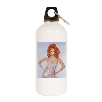 Tyra Banks White Water Bottle With Carabiner