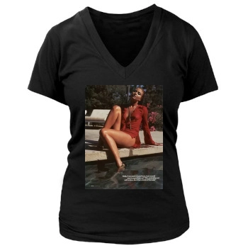 Holly Valance Women's Deep V-Neck TShirt