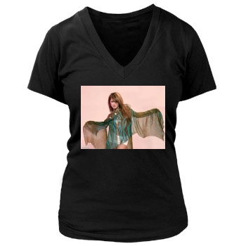 Holly Valance Women's Deep V-Neck TShirt