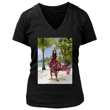 Holly Valance Women's Deep V-Neck TShirt