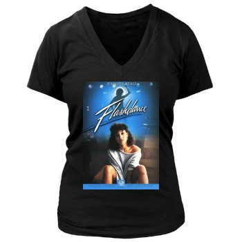 Flashdance (1983) Women's Deep V-Neck TShirt