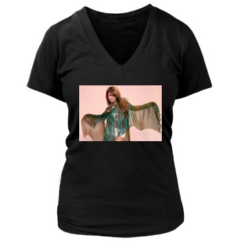 Holly Valance Women's Deep V-Neck TShirt