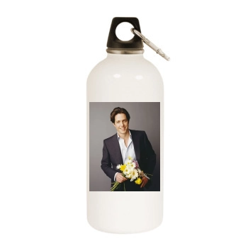 Hugh Grant White Water Bottle With Carabiner