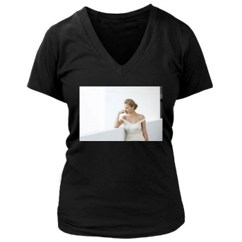 Abbie Cornish Women's Deep V-Neck TShirt