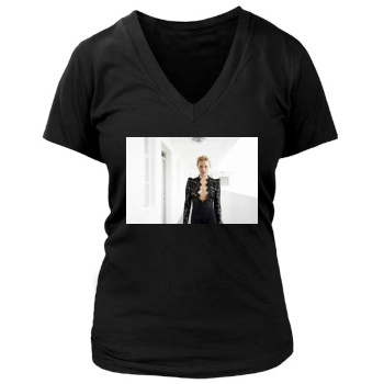 Abbie Cornish Women's Deep V-Neck TShirt