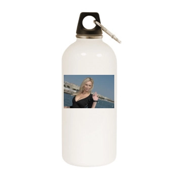 Adriana Karembeu White Water Bottle With Carabiner